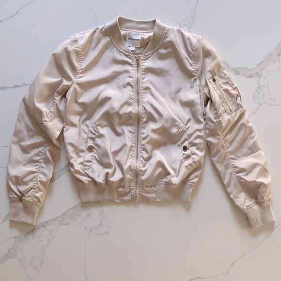 Light Beige/Pink Cute Bomber Jacket - Picture 2 of 8